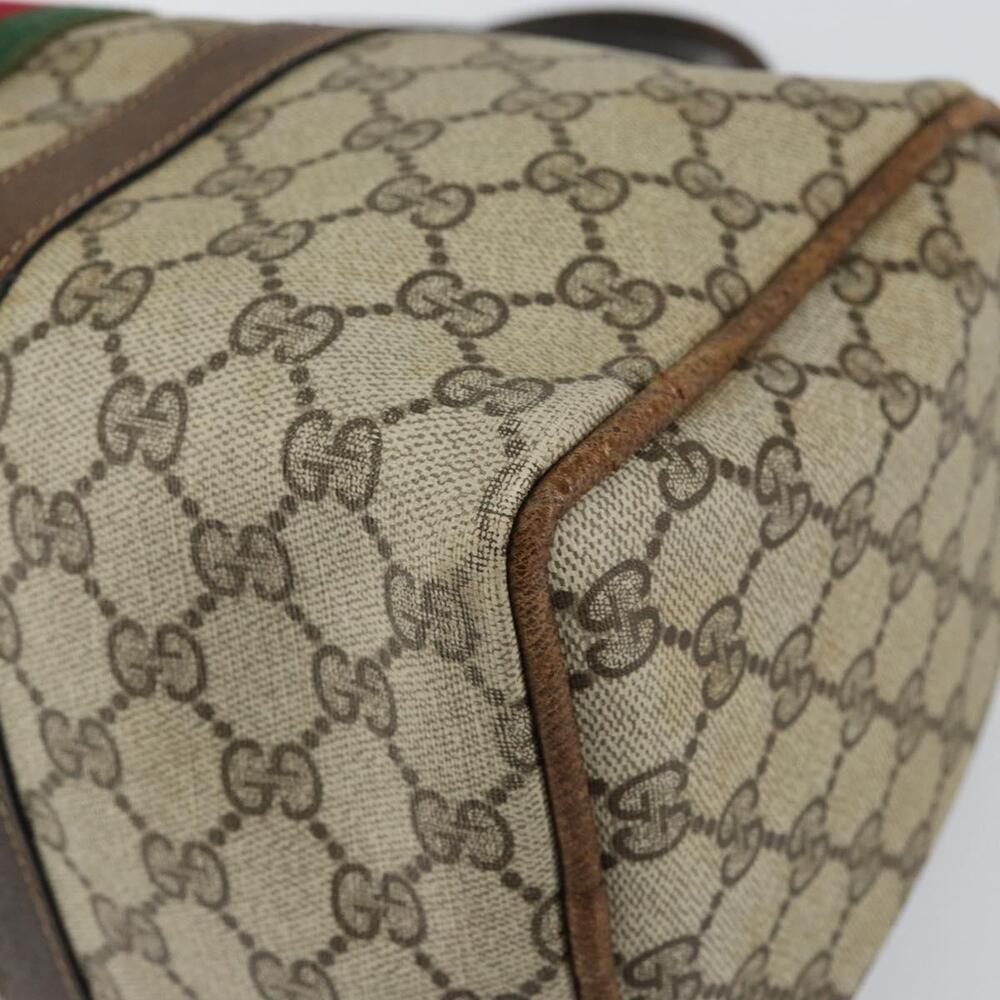 GUCCI GG Supreme Web Sherry Line Bag PVC Beige Gold 012 3842 58 Auth ep11528 - Picture 15 of 16